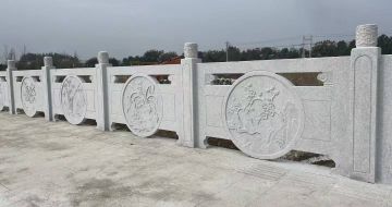 自贡芝麻白河道栏杆 石材栏杆