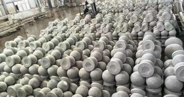 自贡芝麻白圆球 石球 挡车球