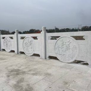 自贡芝麻白河道栏杆 石材栏杆