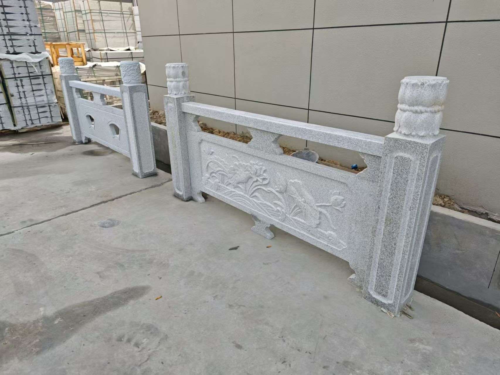 自贡芝麻白河道栏杆 石材栏杆